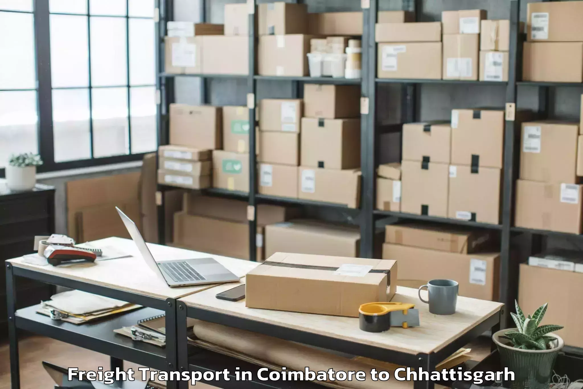 Easy Coimbatore to Chhindgarh Freight Transport Booking